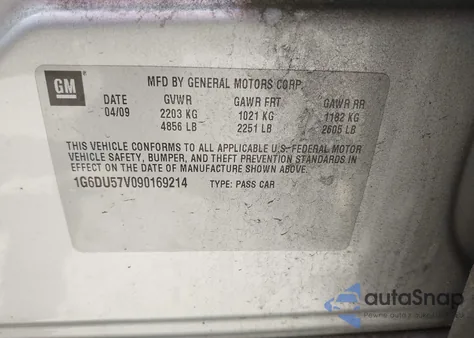 2009 Cadillac Cts Standard from USA, damaged, VIN 1G6DU57V090169214